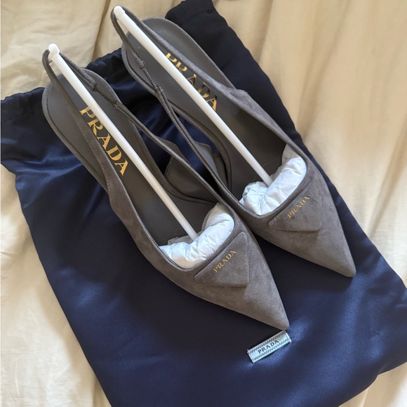 Prada Shoes - Prada Suede Slingback Heels Size 6/EU 36